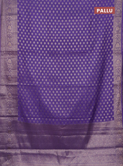 Banarasi semi chiniya saree lavender with allover thread & zari woven buttas and woven border