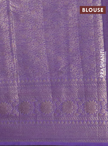 Banarasi semi chiniya saree lavender with allover thread & zari woven buttas and woven border