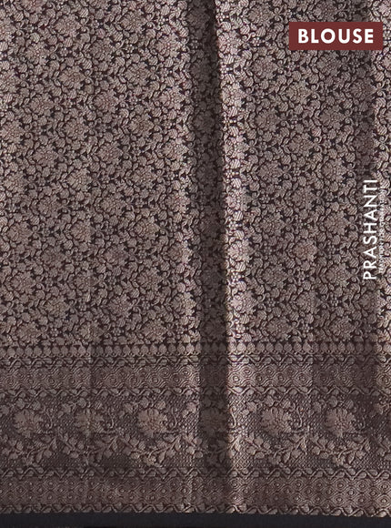 Banarasi semi chiniya saree black with allover thread & zari weaves and woven border