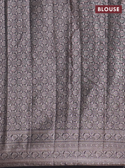 Banarasi semi chiniya saree black with allover thread & zari woven buttas and woven border