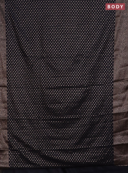 Banarasi semi chiniya saree black with allover thread & zari woven paisley buttas and woven border