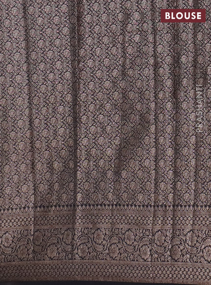 Banarasi semi chiniya saree black with allover thread & zari woven paisley buttas and woven border