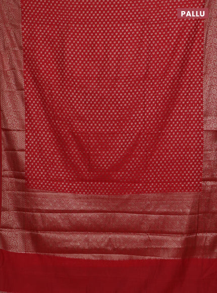 Banarasi semi chiniya saree red with allover thread & zari woven paisley buttas and woven border