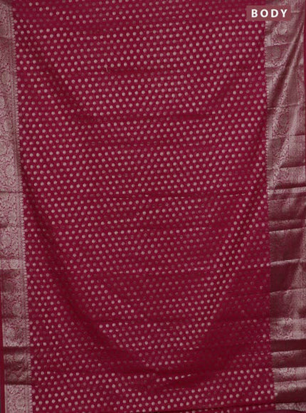 Banarasi semi chiniya saree pink with allover thread & zari woven buttas and woven border