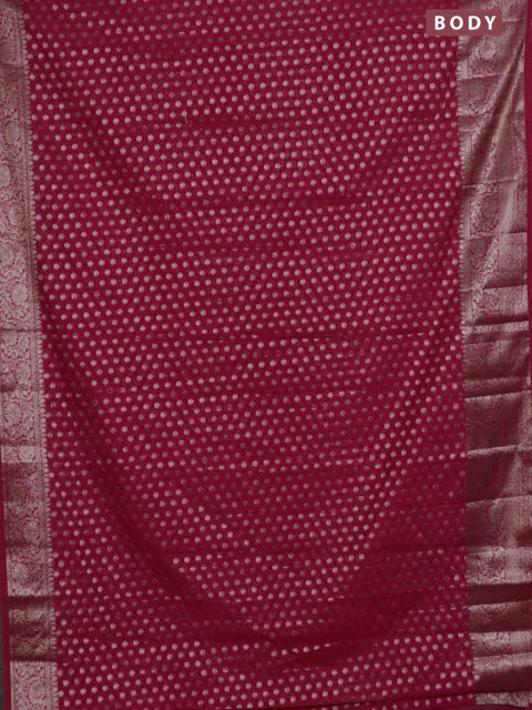 Banarasi semi chiniya saree pink with allover thread & zari woven buttas and woven border