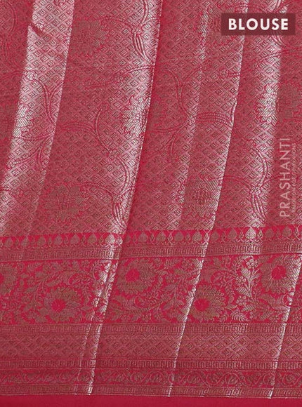 Banarasi semi chiniya saree pink with allover thread & zari woven buttas and woven border