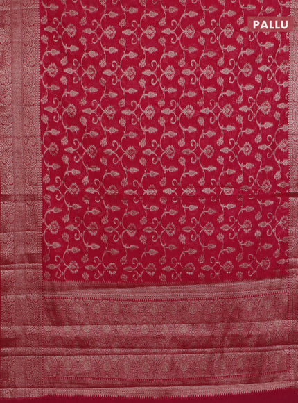 Banarasi semi chiniya saree pink with allover thread & zari weaves and woven border