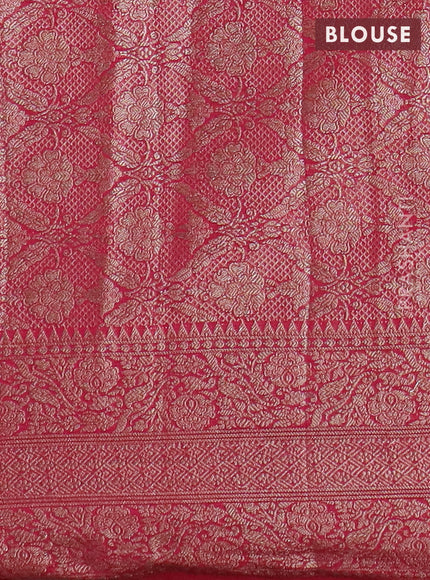 Banarasi semi chiniya saree pink with allover thread & zari weaves and woven border