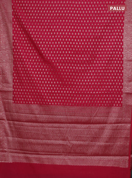 Banarasi semi chiniya saree pink with allover thread & zari woven buttas and woven border