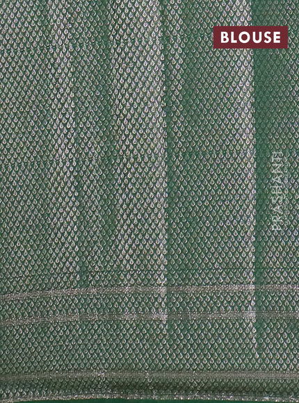 Banarasi semi chiniya saree green with allover thread & zari woven buttas and woven border
