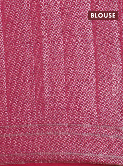 Banarasi semi chiniya saree pink with allover thread & zari woven buttas and woven border
