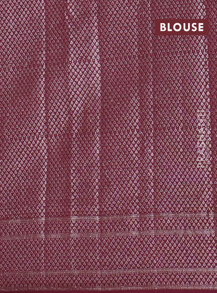 Banarasi semi chiniya saree wine shade with allover thread & zari woven buttas and woven border
