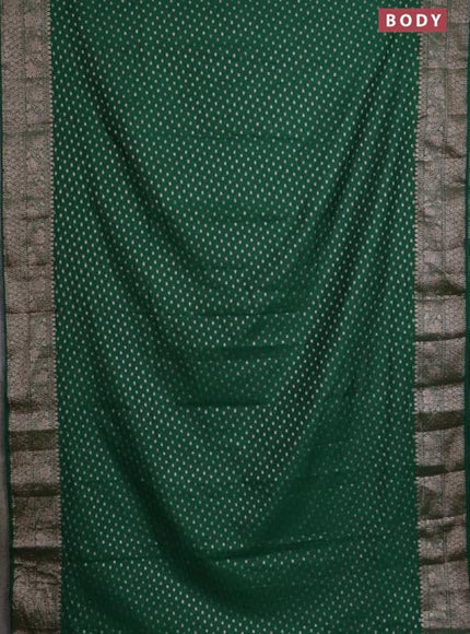 Banarasi semi chiniya saree green with allover thread & zari woven buttas and woven border