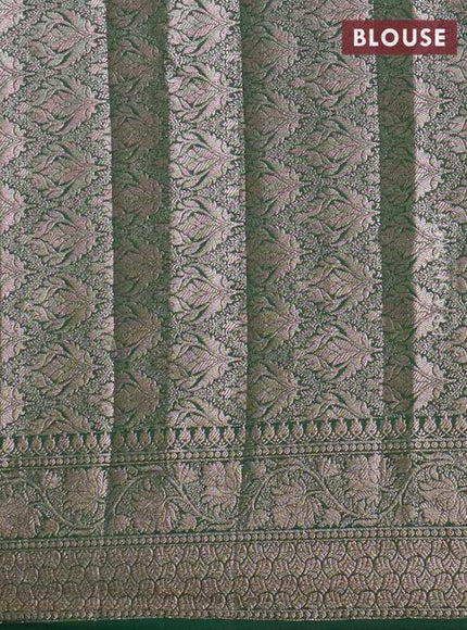 Banarasi semi chiniya saree green with allover thread & zari woven buttas and woven border