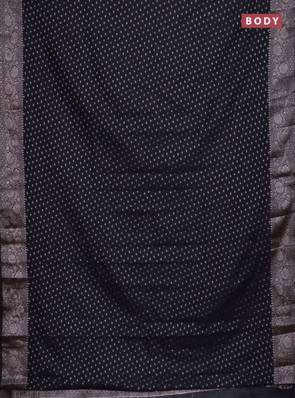 Banarasi semi chiniya saree black with allover thread & zari woven buttas and woven border