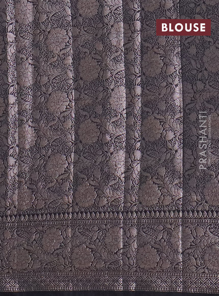 Banarasi semi chiniya saree black with allover thread & zari woven buttas and woven border