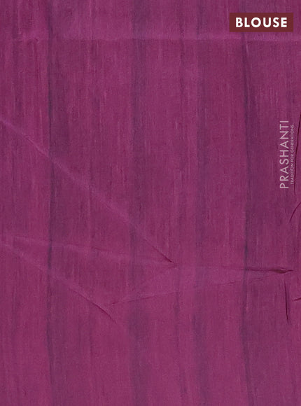 Semi tussar saree purple and beige with allover butta prints and madhubani printed pallu & border