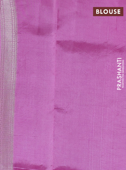 Banarasi poona silk saree magenta pink and light pink with zari woven buttas and zari woven border