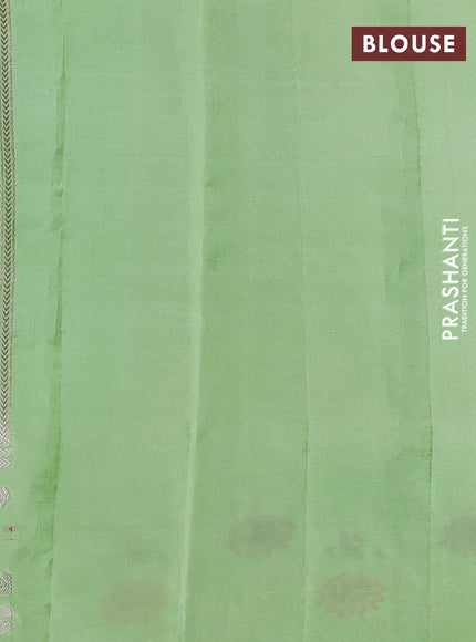 Banarasi poona silk saree green and pista green with floral zari woven buttas and long floral zari woven border