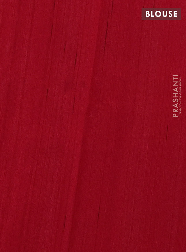 Kota saree beige and red with floral applique work