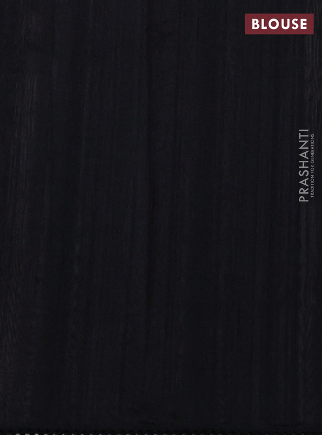 Kota saree beige and black with floral applique work