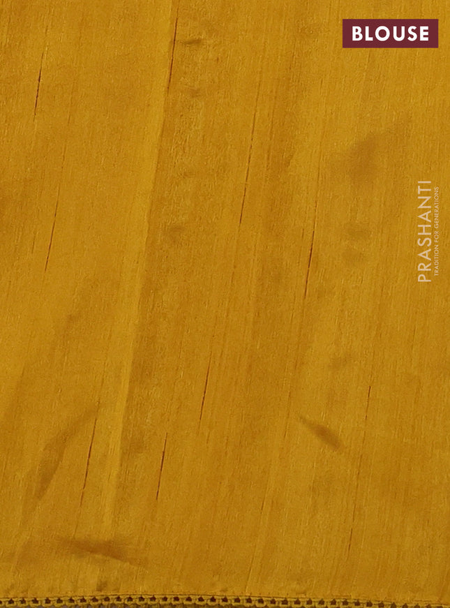 Kota saree beige and mustard yellow with floral applique work