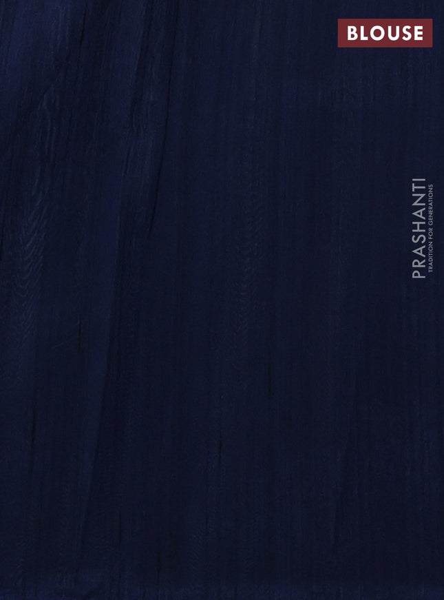 Kota saree beige and peacock blue with floral applique work