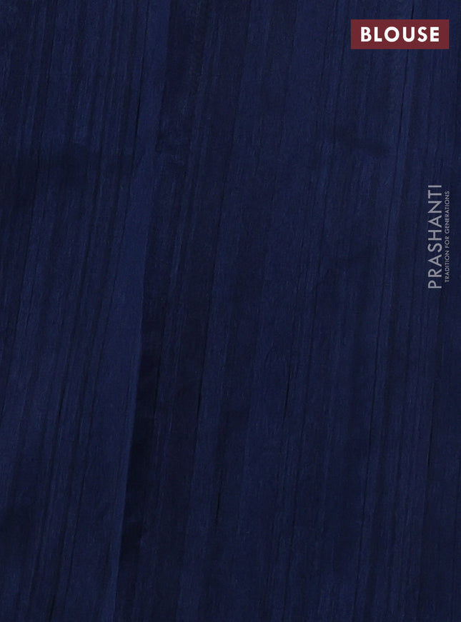 Kota saree beige and peacock blue with kalamkari applique work