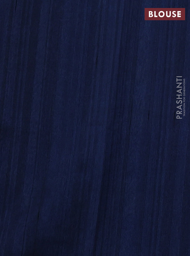 Kota saree beige and peacock blue with kalamkari applique work