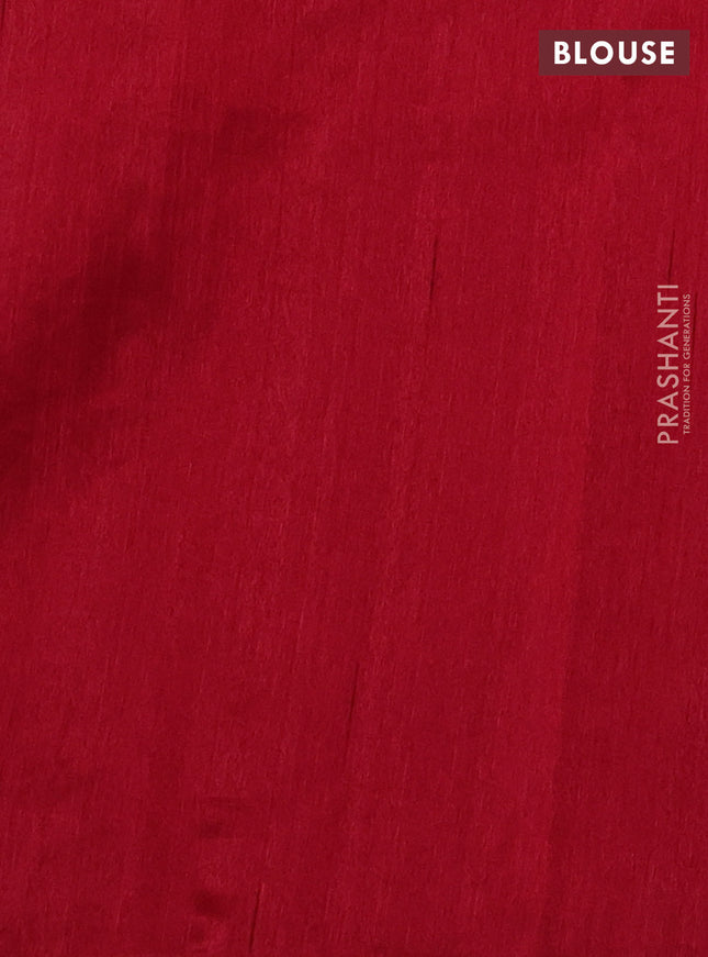 Kota saree beige and red with kalamkari applique work