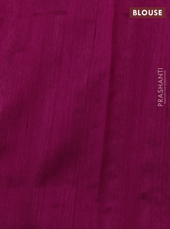 Kota saree beige and purple with floral applique work