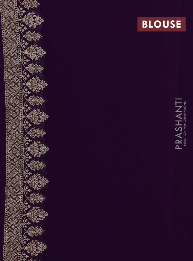Banarasi georgette saree pink and purple with allover thread & zari woven leheriya pattern and woven border