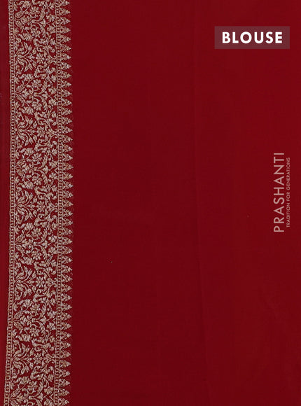 Banarasi georgette saree mango yellow and red with allover thread & zari woven leheriya pattern and woven border