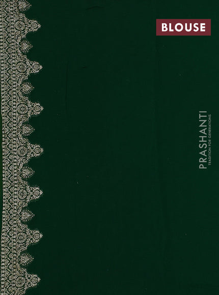 Banarasi georgette saree lime green and green with allover thread & zari weaves and woven border