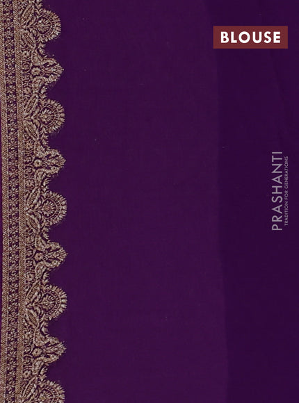 Banarasi georgette saree lavender and purple with allover thread & zari woven buttas and woven border