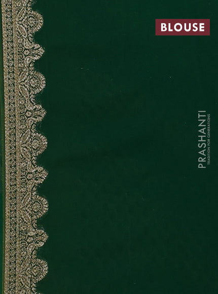 Banarasi georgette saree lime green shade and green with allover thread & zari woven buttas and woven border