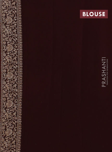Banarasi georgette saree orange and brown with allover thread & zari woven buttas and woven border