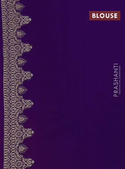 Banarasi georgette saree pink and violet with allover thread & zari woven buttas and woven border