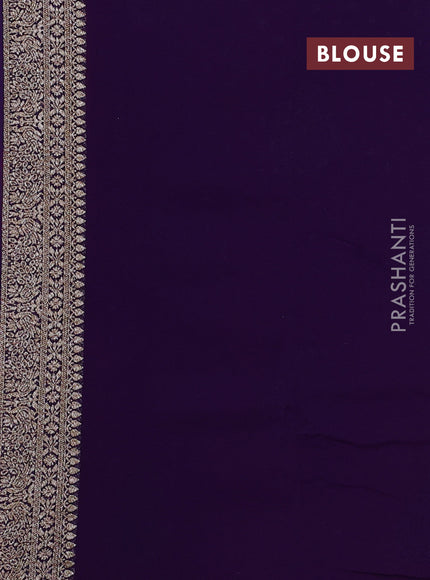 Banarasi georgette saree pink and violet with allover thread & zari woven buttas and woven border