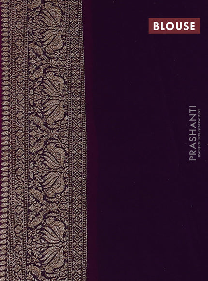 Banarasi georgette saree pink and purple with allover thread & zari woven buttas and long woven border