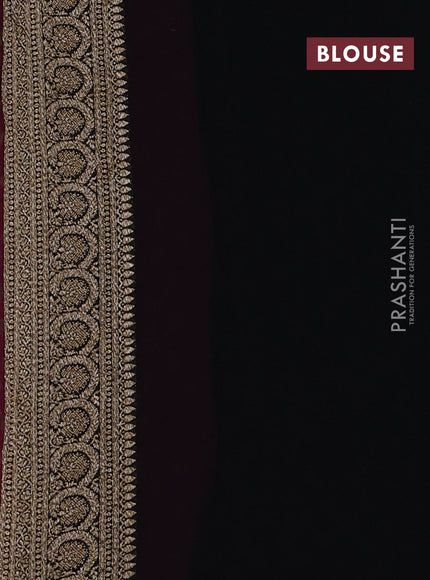 Banarasi georgette saree pink and black with allover thread & zari woven buttas and woven border