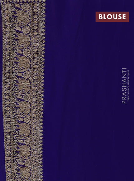 Banarasi georgette saree mango yellow and green blue with allover thread & zari woven buttas and long woven border
