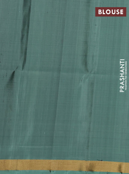 Ikat soft silk saree pastel green with allover ikat weaves and zari woven border