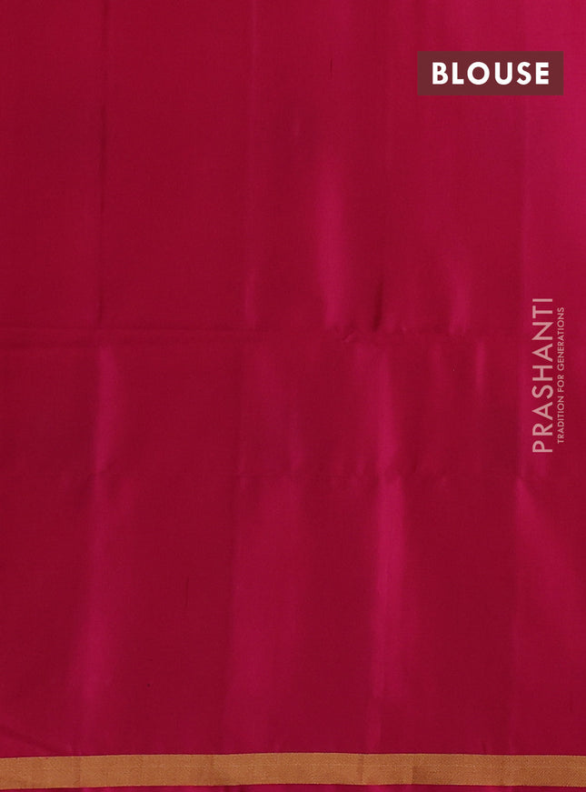 Ikat soft silk saree navy blue and pink with allover ikat weaves and zari woven border