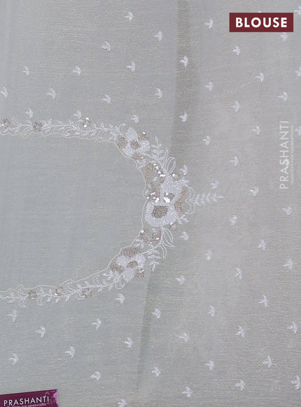 Crush tissue saree cream with sequin & cut beaded work