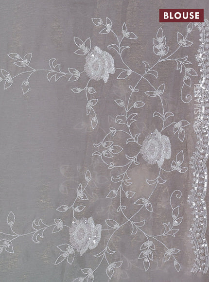 Crush tissue saree beige with allover sequin & cut beaded work