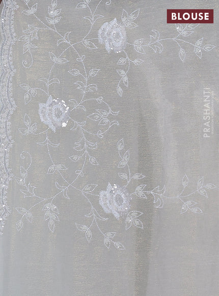 Crush tissue saree cream with allover sequin & cut beaded work