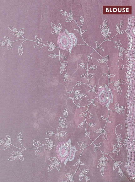 Crush tissue saree pastel pink with allover sequin & cut beaded work