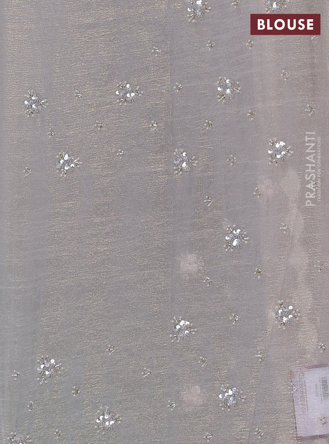 Crush tissue saree beige with sequin & beaded work