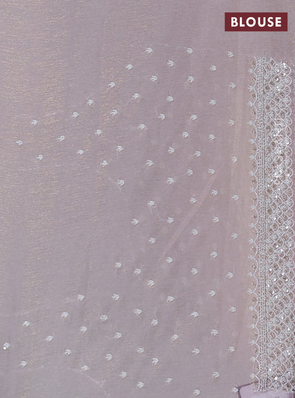 Crush tissue saree pastel peach with beaded work and sequin & cut beaded work border